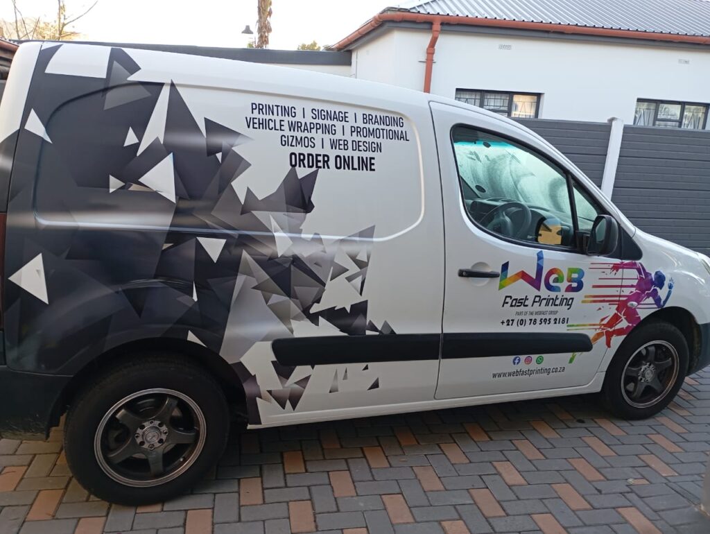 branding on cars with professional vinyl wrap advertising on a business vehicle in the USA