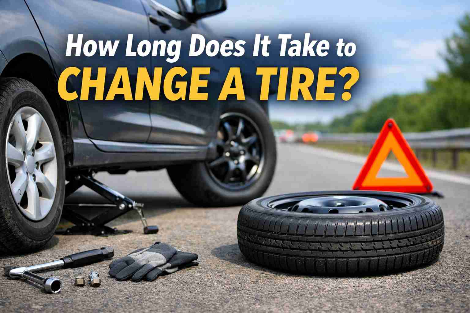 How long does it take to change a tire on a car using a spare tire